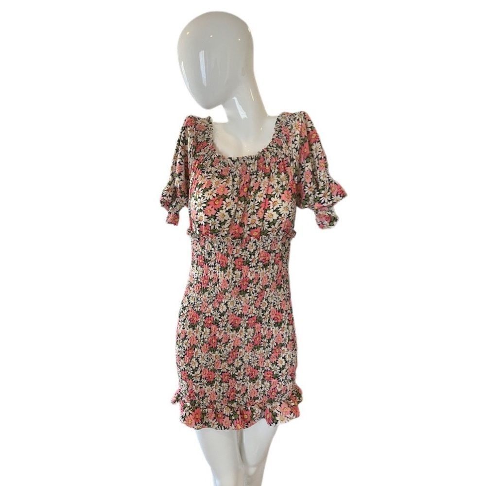 Entro Smocked Floral Print Sundress